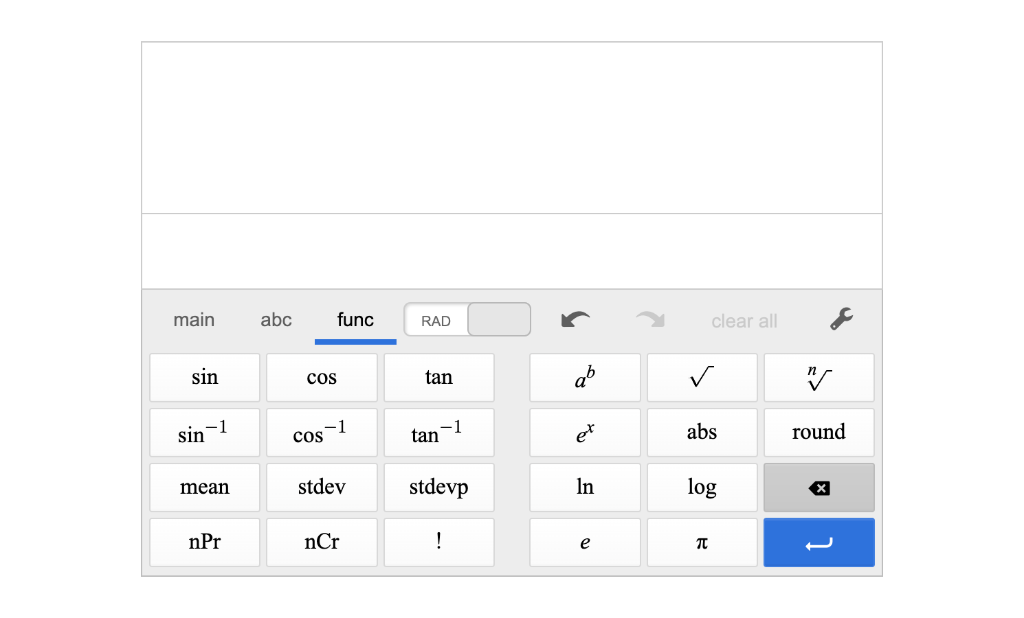 A screenshot of the Desmos scientific calculator showing the functions menu. Ask your teacher for more information.